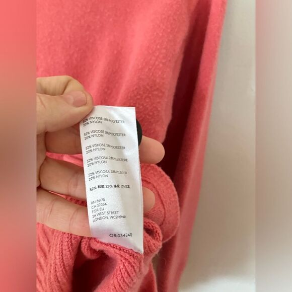 Anthropologie | mock turtleneck sweater in pink/salmon color | oversized | XS - Picture 4 of 8